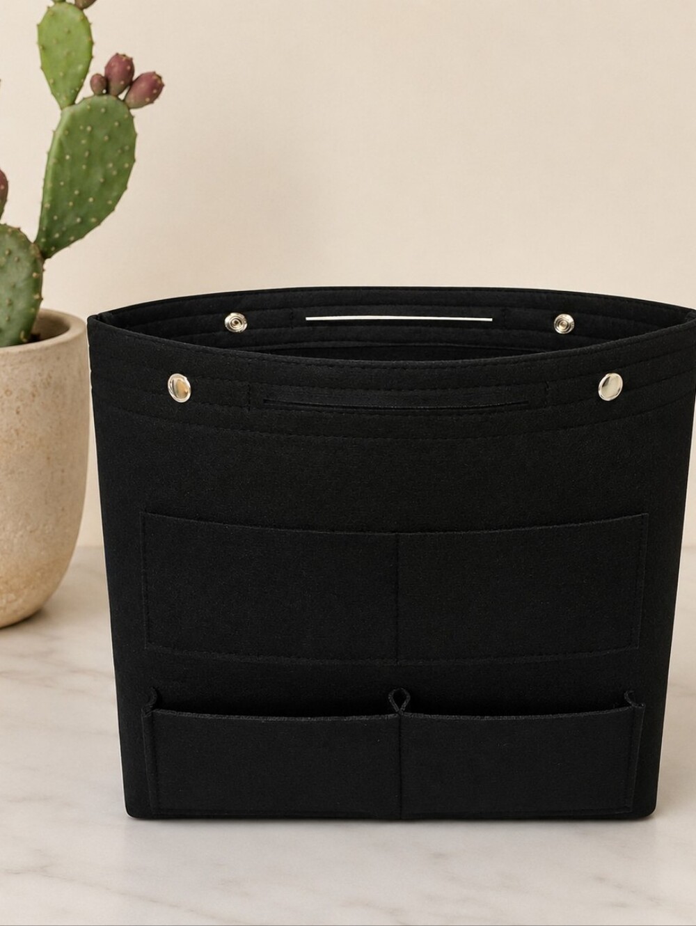 Women's Extra Tall Felt Bag Organizer Vertical Height for Deep Tote or Purses